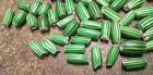 68 Venetian Green Watermelon Chevron Trade Beads Vtg Antique