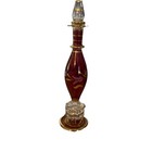 Vintage Hand Blown Egyptian Glass Perfume Bottle With Stopper 6-7  And Box Wow 