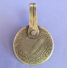 1897 Antique Morocco North Africa Massive Silver Coin Medallion Pendant 17 35gr 