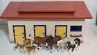 Schleich Wooden Stable 72043 With 6 Horses  Rare Retired 1999-2007