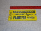 Vintage  planters Mr  Peanut Nut Department  9 5  Porcelain Metal Door Push Sign