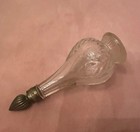 Vintage Clear Glass Perfume Bottle Gold Tone Lid 3 5   