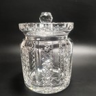 Hibernia By Waterford Crystal Biscuit Barrel Cookie Jar Diamond   Vertical Cuts