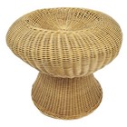Mcm Wicker Mushroom Stool Footstool Plant Tablr Boho Palm Beach Mushroomcore Vtg