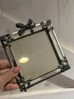 Silvertone Metal Base With Red Enamel Picture Frame 4 X 6  Plus