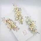 Abalone Pearl Alligator Hairclip  Bridal Rhinestone Floral Hair Clip Hairpiece