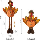 Thanksgiving Porch Decor Handmade Fabric Turkey With Telescoping Legs For Autumn