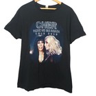 Cher Here We Go Again Tour 2019 T Shirt Women Large Black Short Sleeve Blonde