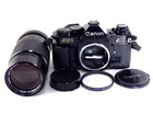 Canon Ae-1 Program 35mm Slr Film Camera Black Body W  Fd 200mm F4 Ssc Lens Japan