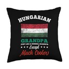 Hungaria Flag Hungarian Grandpa Fathers Day Throw Pillow 18x18