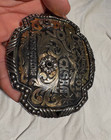 Silver Gold Rodeo Belt Buckle Champion Vintage Bob Berg Chsra Boys Cutting