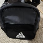 Adidas Duffel Gym Bag Black Gray Ripstop Logo End Pockets Sports Travel Carry