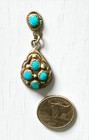Vintage Sterling Silver Turquoise Cluster Single Dangle Earring Signed Rr