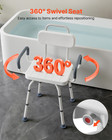 Swivel Shower Chair With Arms   Back 400 Lb Capacity Adjustable Bath Seat For Se