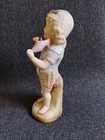 Antique Gebruder Heubach Style German Bisque Boy Playing Shoe 10  Vintage