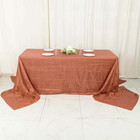 Terracotta 90 x156  Accordion Crinkle Taffeta Rectangular Tablecloth Party