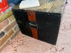 Old Antique Pine Chest  Vintage Wooden Storage Trunk  Blanket Box  Coffee Table 