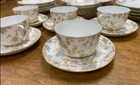 Haviland Limoges France Tea Cups   Saucers Set Of 5 Gold Floral Gilded Trim