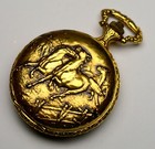 Vintage Gegentcy 17 Jewels Swiss Made Horses Case Mechanical Pocket Watch