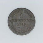 1865 B Saxony Germany German States  1 Pfennig  h067