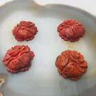 Natural Sponge Coral Hand Carved Rose Flower Approx 27mm-30mm Sold Per Piece