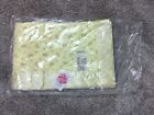 New Vtg Floral Yellow Satin Trim Quilted Baby Blanket Roses Quilt Crib Lullaby 