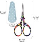 Sharp Embroidery Scissors With Leather Cover For Diy Needlework Craft