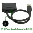 Usb 3 0 To Sata Iii Adapter For 2 5  3 5  Ssd Hdd Hard Drive With 12v 2a Power