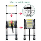 Aluminum Telescopic Extension Ladder  Multi Purpose Folding Non-slip 10 5-14 5ft
