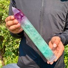 2 2lb  Natural Rainbow Fluorite Obelisk Quartz Crystal Wand Point Gem Healing
