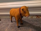 Amazing Putz German Felt Covered Toy Cow With Collar Marked Germany