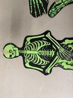 Lot Of 2 Vintage Green Jointed Skeleton Die Cut Halloween Decorations 52    24 