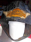 Vintage Harley-davidson Leather Helmet With Harley-davidson Wings Patch