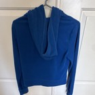 Juicy Couture Velour Full Zip Blue Hoodie Women s Size M Long Sleeve