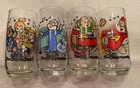Vintage 1985 Set Of 4 Alvin  Simon  Theodore  Chipettes Drink Glasses Tumbler