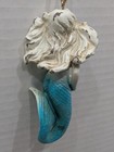 Rustic White Blue  Mermaid Resin Christmas Ornament 4 5  Nautical Beach Decor