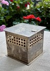 Vintage Pottery Barn Silver Plated Secessionist Pierced Incense Burner Box India
