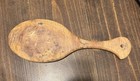 Vintage Mcm Olive Wood Framed Oval Hand Held Beveled Mirror