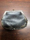 Antique Silver  Brass   Leather Coin Purse  In Rough Shape But Cool Piece