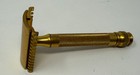 Gillette Gold Tone Open Comb Hollow Tube Safety Razor Pat 1920 Bulldog