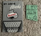 Rare 1956-1957 St Louis Hawks Nhl Hockey  Pocket Schedule Falstaff Kmox   Bonus