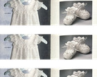 Antique Baby Layette Dress Christening Gown Crochet Pattern Booties Sweater Bib