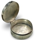 Vintage Sterling Silver Pill Box With Amethyst Glass Flower 