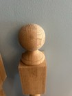 Oak Hardwood Newel Post Ball Top Finials Antique Vintage Pair  3   