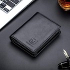 Men Wallet Genuine Leather Rfid Bifold Large Capacity Credit Card Holder Purse