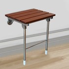 14 9 x12 2  Folding Shower Seat - Wall Mounted Solid Wood Fold Down Spa Bench