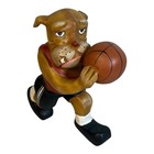 Vintage Carved Wood Boxer   Bulldog Dog Basketball Player Statue Early Old