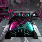  Kids Gamer Comforter Sets For Boys Game Size Bedding Set For Twin Pink Teal