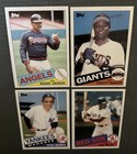 Reggie Jackson  Dusty Baker  Yogi Berra  Jim Rice 4 Vintage Cards 1985