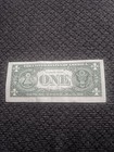 2017 Federal Reserve Note Off Center Miscut Error  1 One Dollar Bill Note